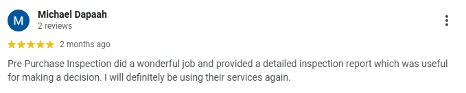 Google review screenshot 10 for Pre Purchase Inspection LLC